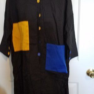 Long tricolor shirt dress. New With Tags.